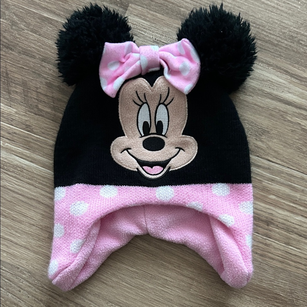 Minnie Mouse Black and Pink winter hat